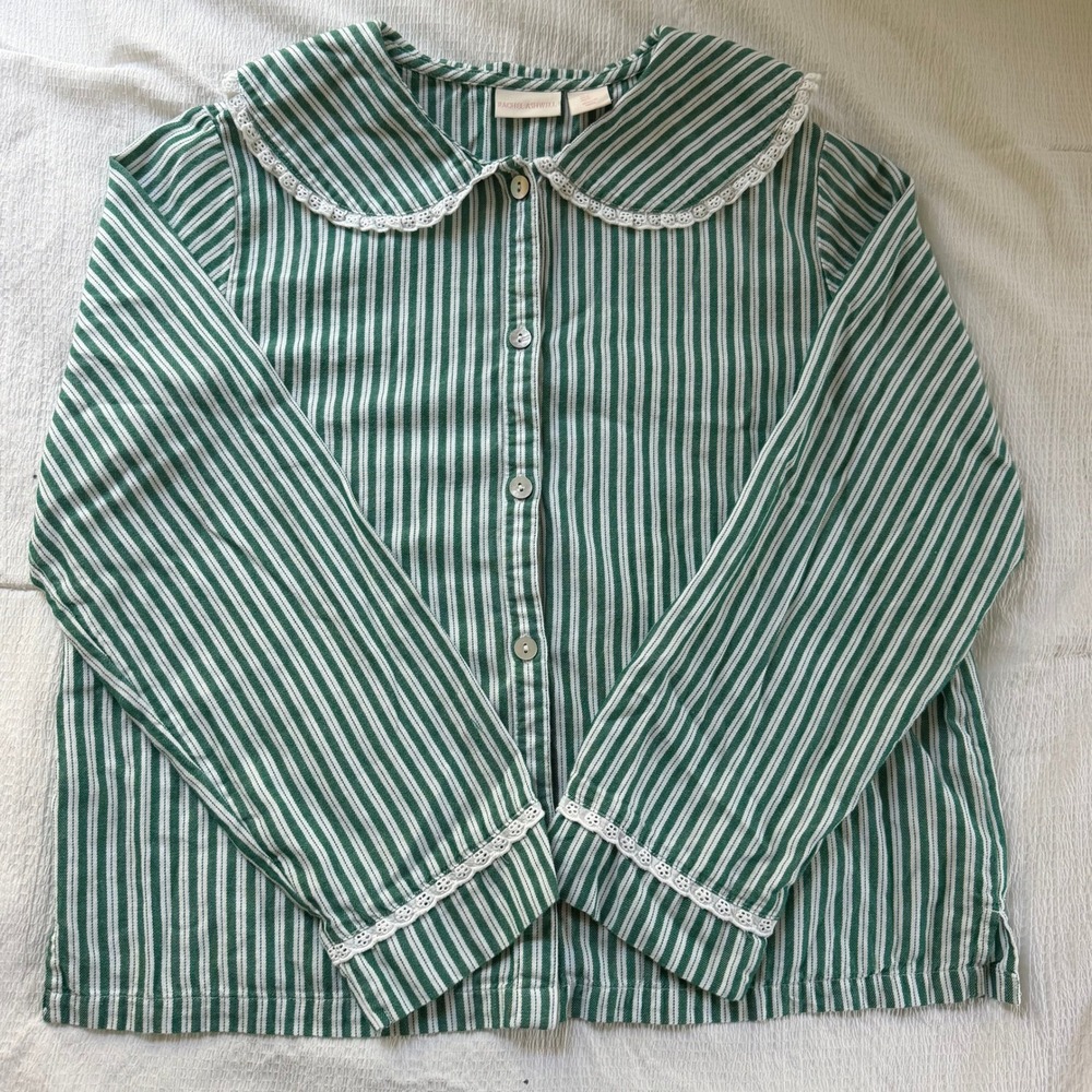 Rachel Ashwell Viral Green and White Striped Pajama Set Size Small - Picture 2 of 6